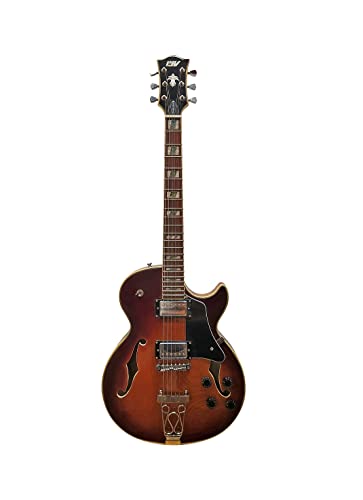 Tobacco Sunburst Jazz Solid Hollow-Body Electric Guitar K39966