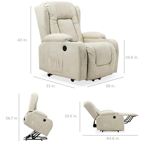 PU Leather Electric Power Lift Recliner Massage Chair with USB Port T94157