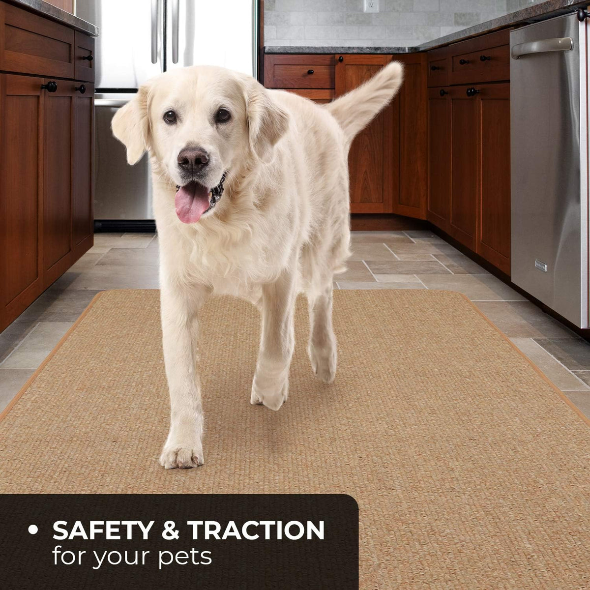 Skid-Resistant Carpet Runner Pebble Beige 8 Feet X 36 Inches S468