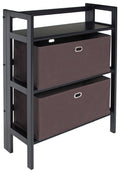 3-Pc Set Folding Bookcase with Fabric Basket E40916
