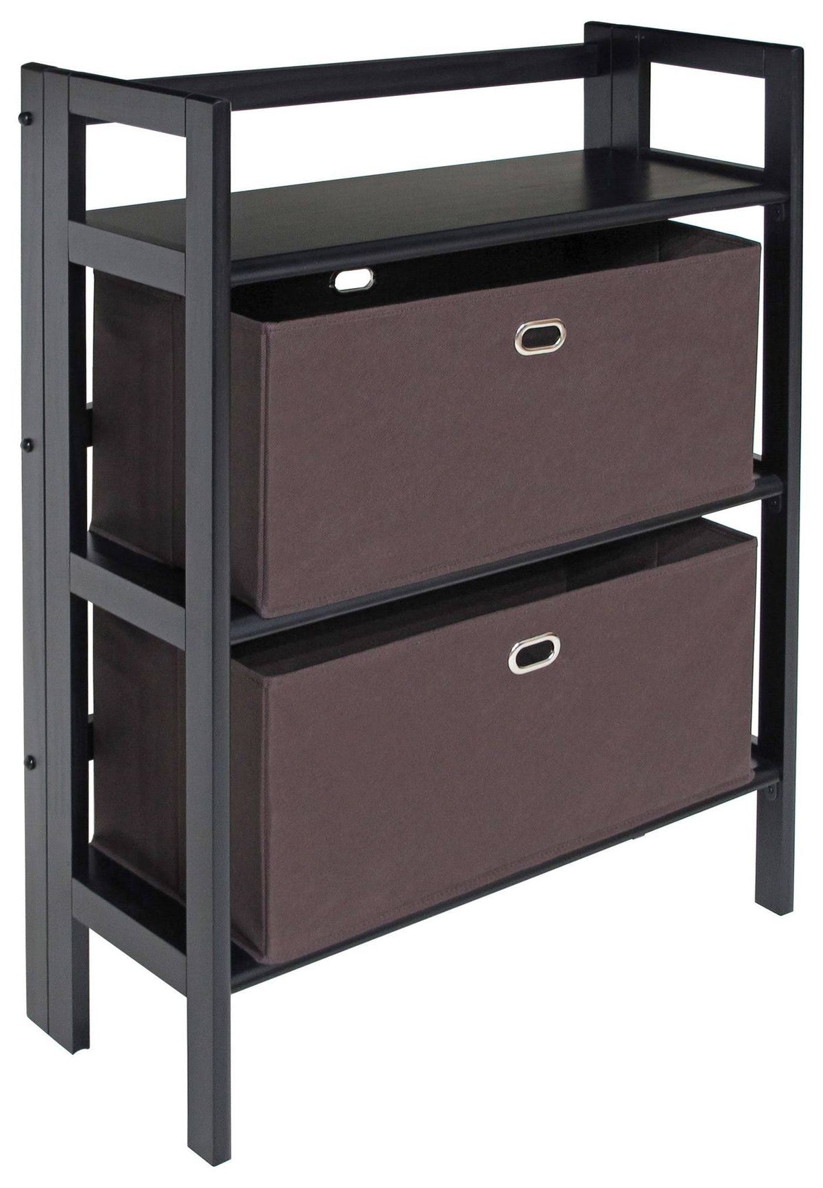 3-Pc Set Folding Bookcase with Fabric Basket E40916