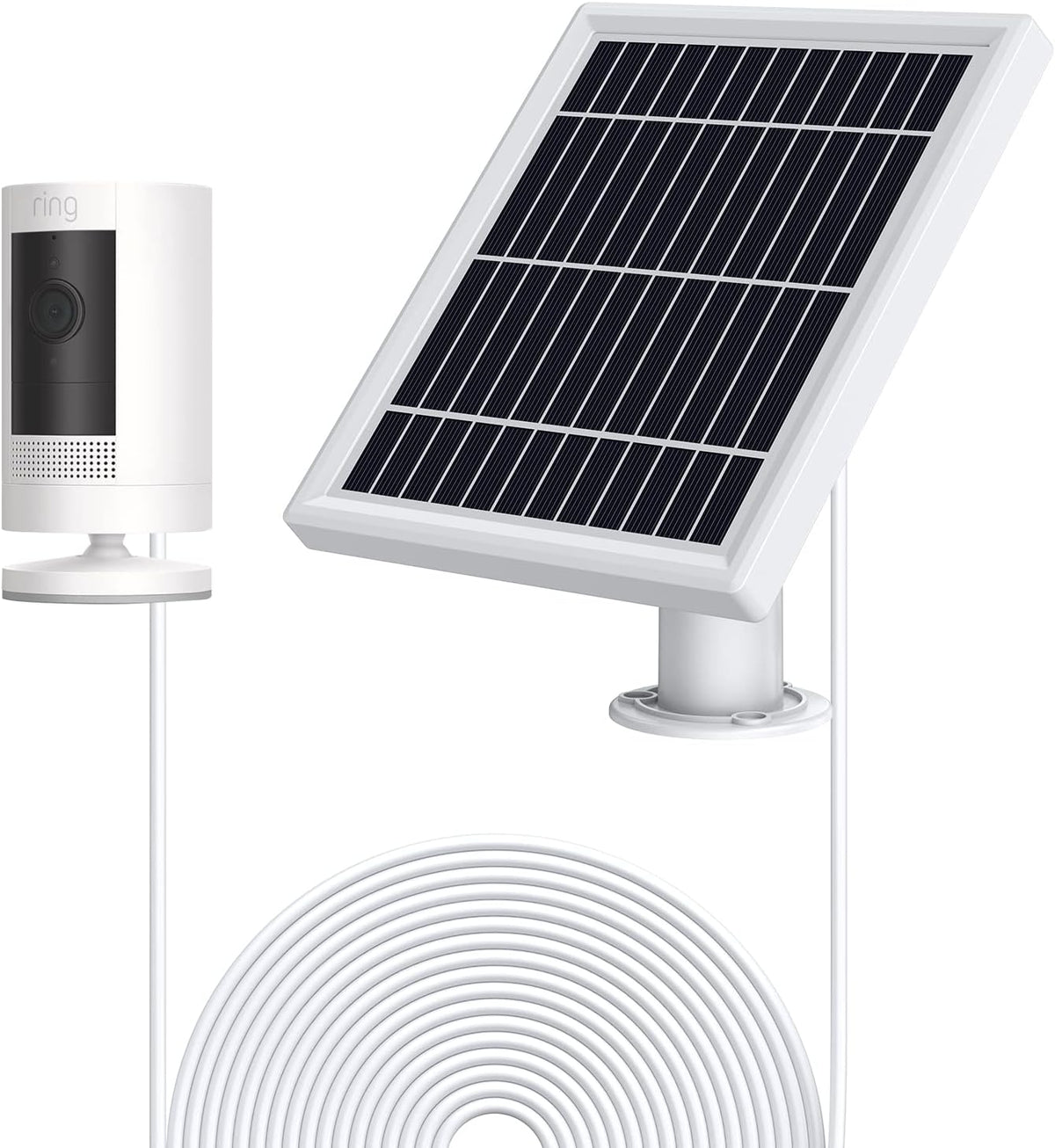 White Solar Panel with Wall Mount and Power Cable S883