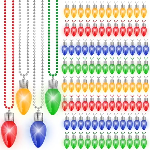Light Up Bead Necklace 12PCS 3 Modes 4 Colors H201