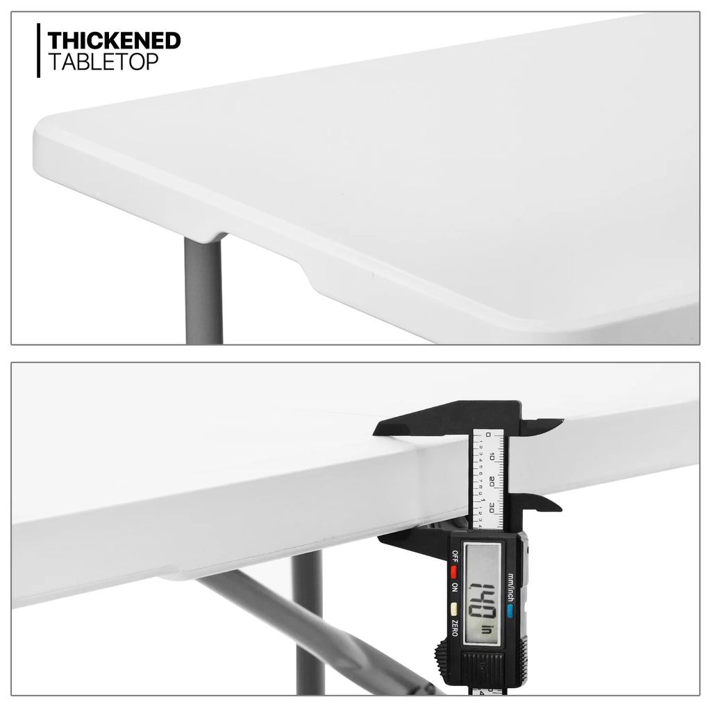 5 Pack 4Ft White Folding Card Table R609701