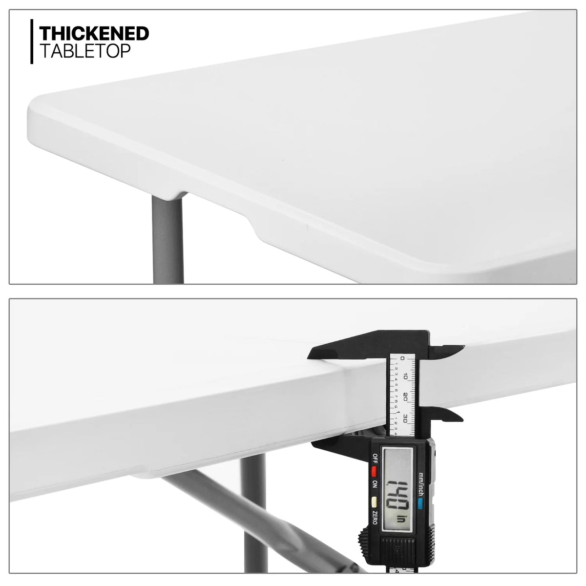5 Pack 4Ft White Folding Card Table R609701