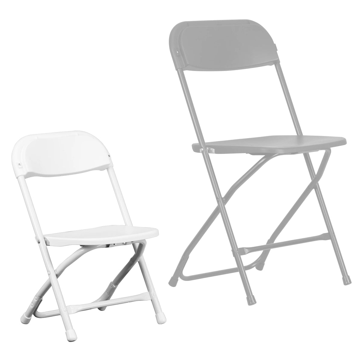 White Plastic Kids Folding Chair V67683