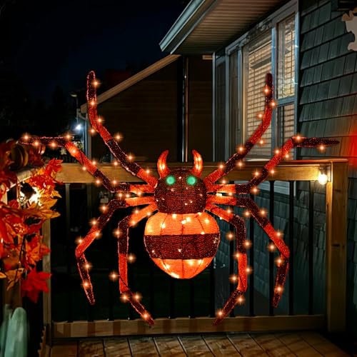 4.2Ft Light Up Spider with 90 LED Lights S6009