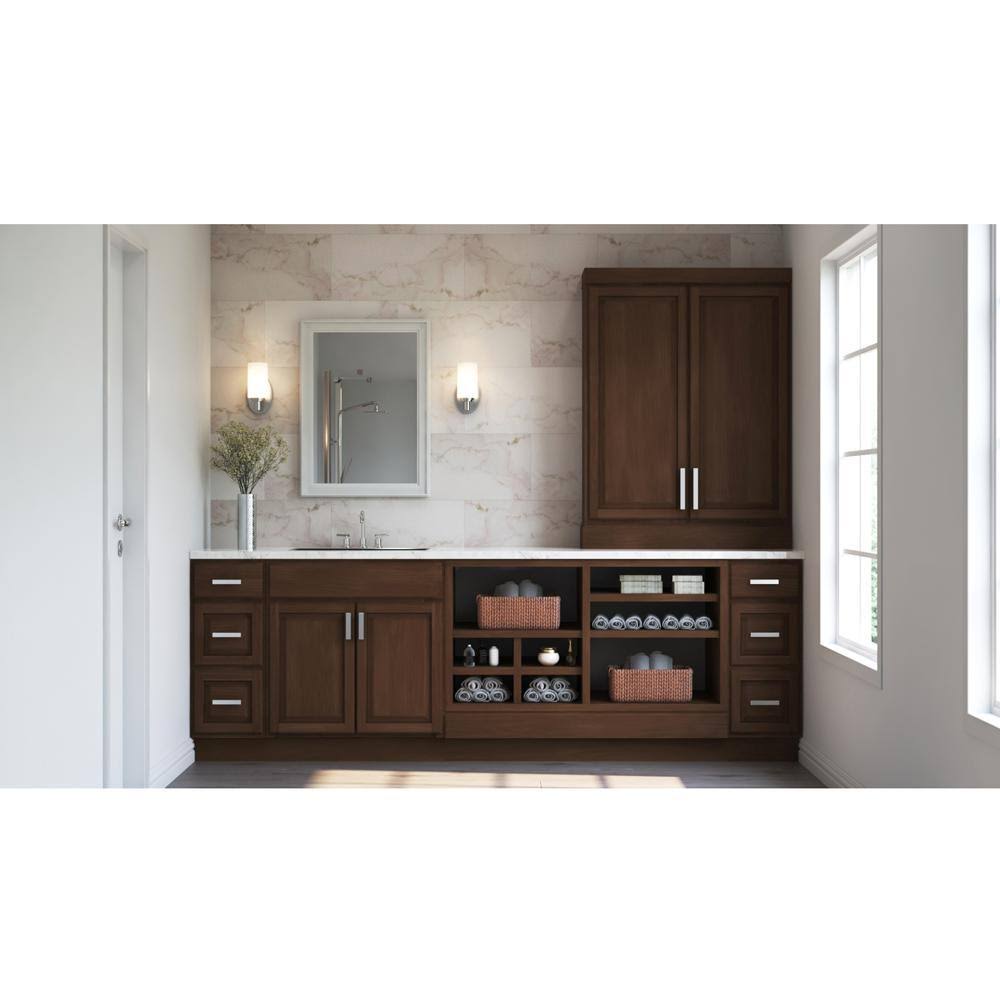 Cognac Red Above Refrigerator Deep Wall Bridge Kitchen Cabinet W921280