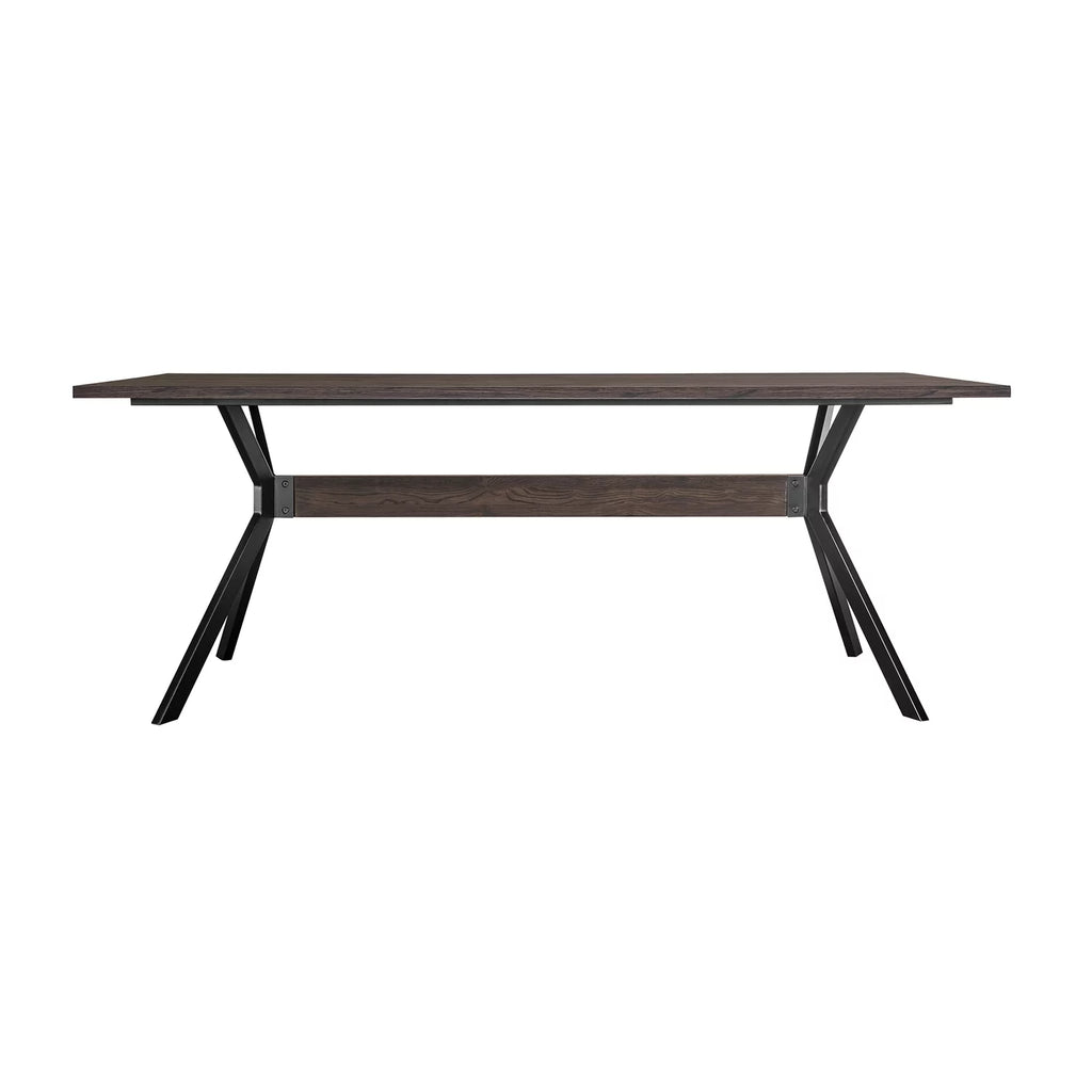 79 Inch Rectangular Wooden Dining Table with Trestle Base V2041