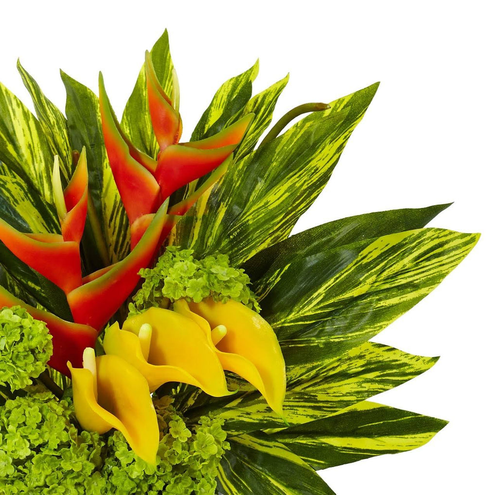 Silk Heliconia and Calla Arrangement T5538