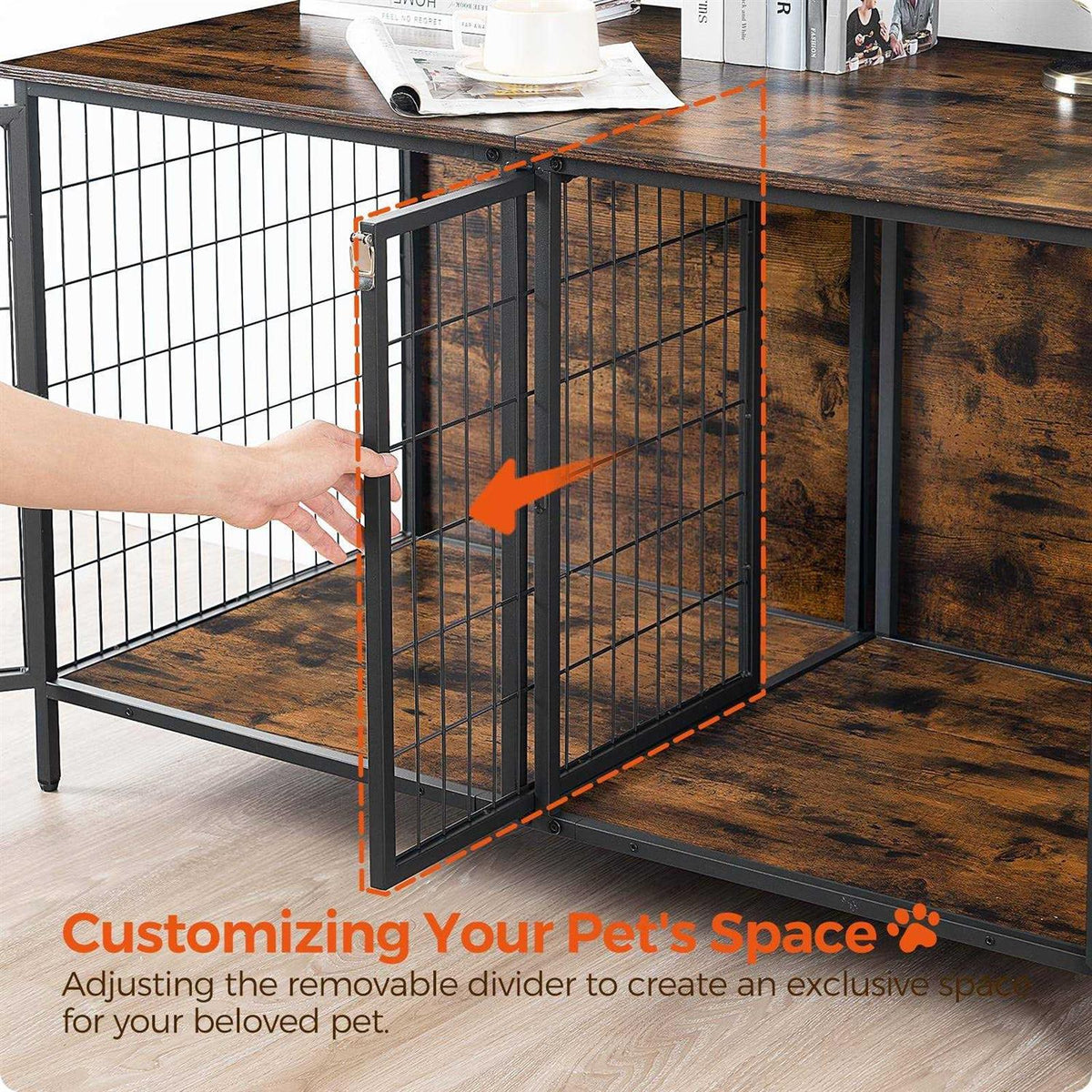 Dog Crate Furniture with Removable Divider H6740