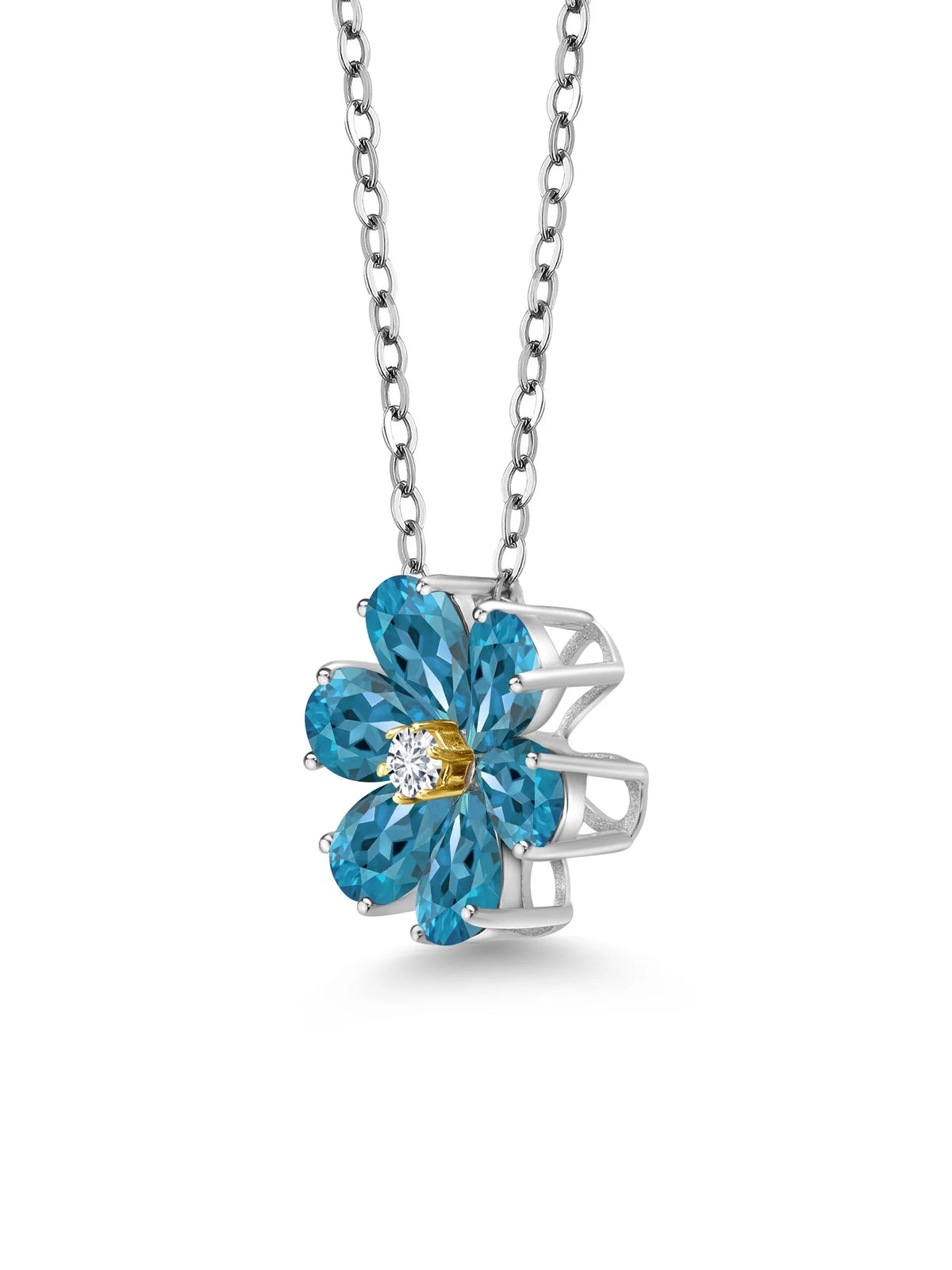2.47 Ct London Blue Topaz Pear Shape Pendant with Chain Z540