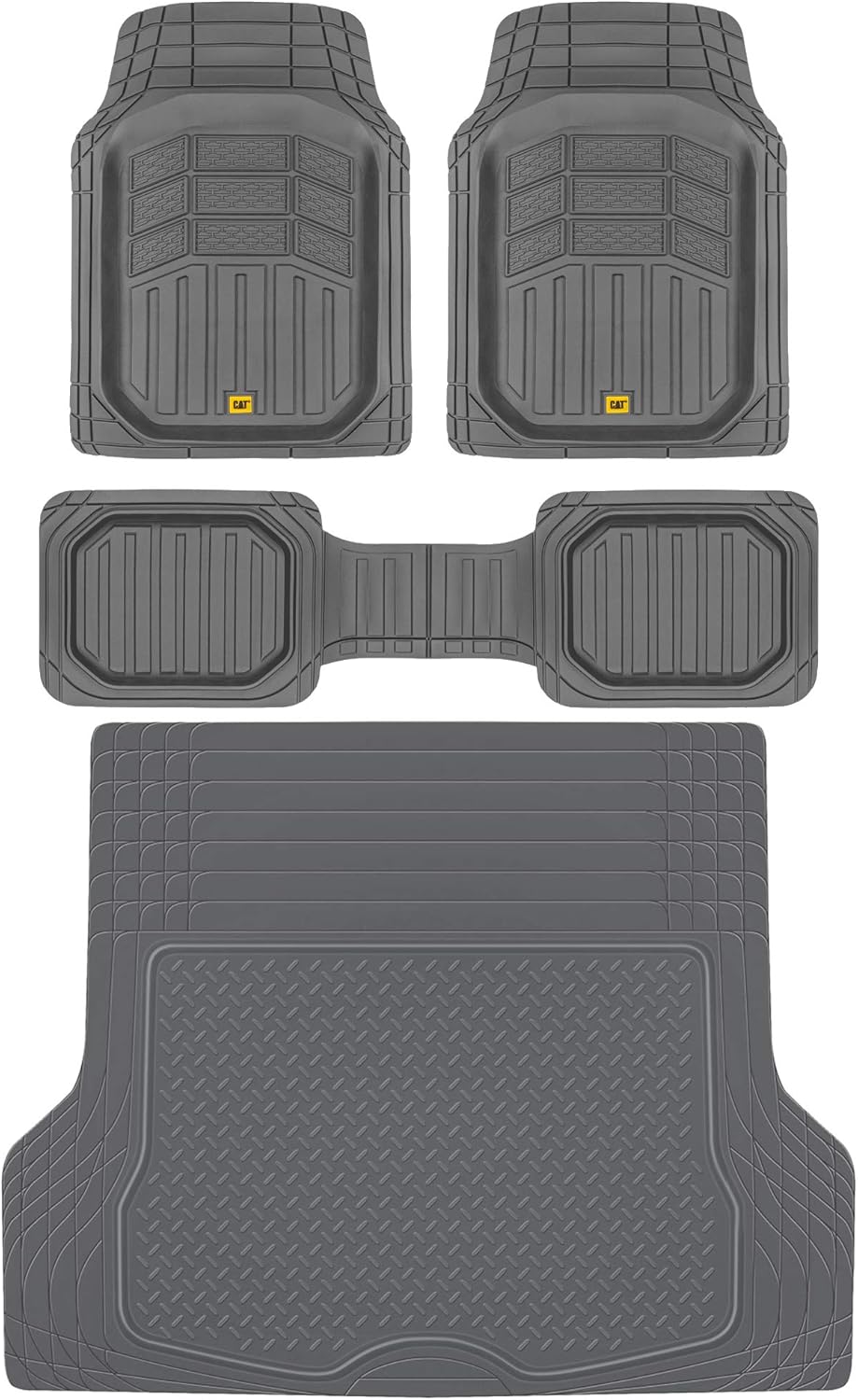 3-Piece Rubber Car Floor Mats with Cargo Liner H570