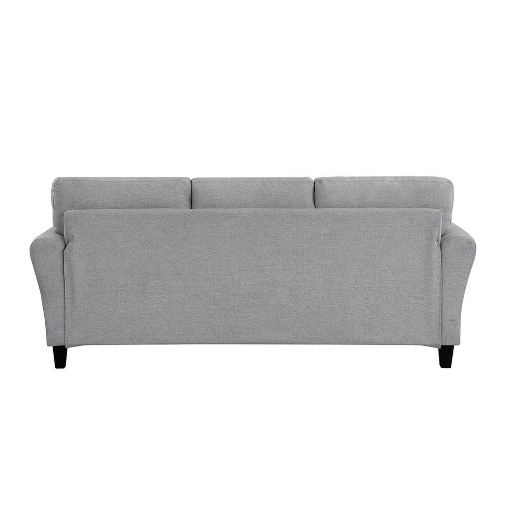 Textured Fabric 2-Piece Upholstered Sofa Set in Dark Gray Y429618