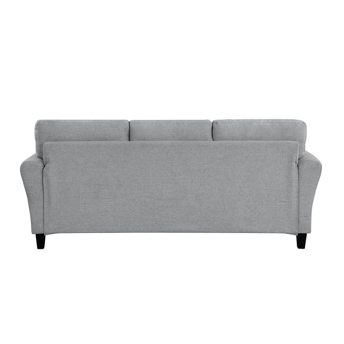 Textured Fabric 2-Piece Upholstered Sofa Set in Dark Gray Y429618