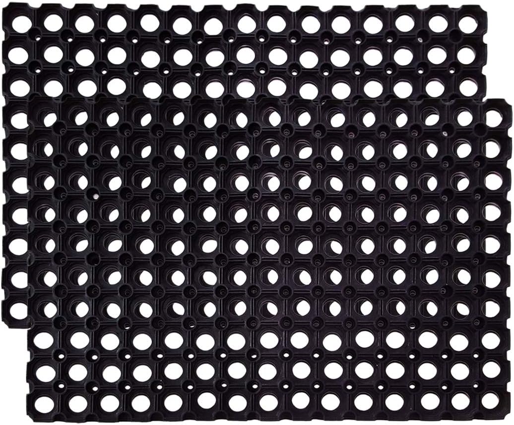Interlocking Rubber Drainage Floor Mat 24 x 16 inches 12 Mats H3762