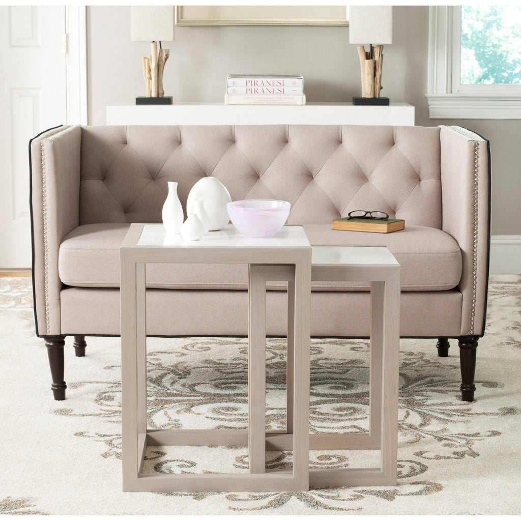 White Grey Lacquer Stacking Table K56187