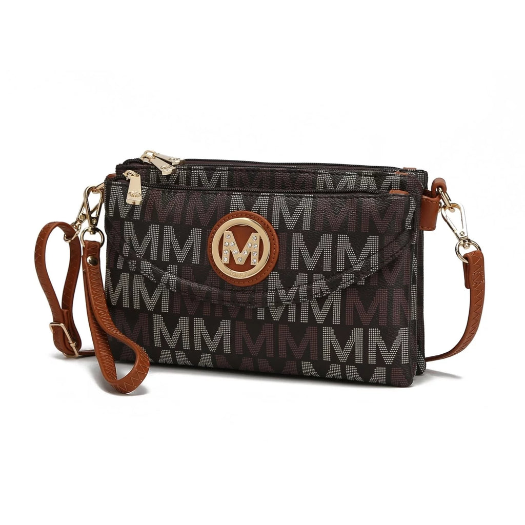 Beige Monogram Crossbody Handbag B306