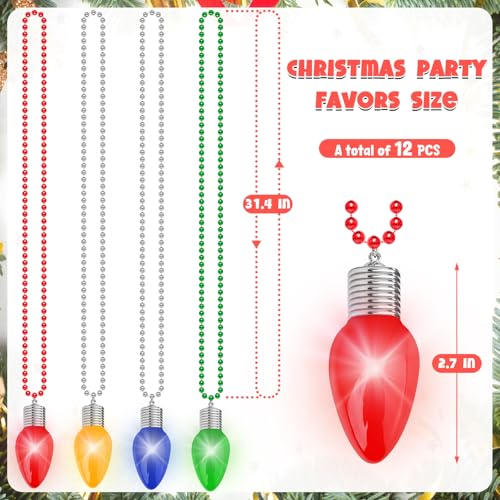 Light Up Bead Necklace 12PCS 3 Modes 4 Colors H201