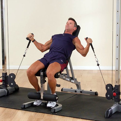 Black Cable Crossover Exercise Machine with Dual Weights Stack S429