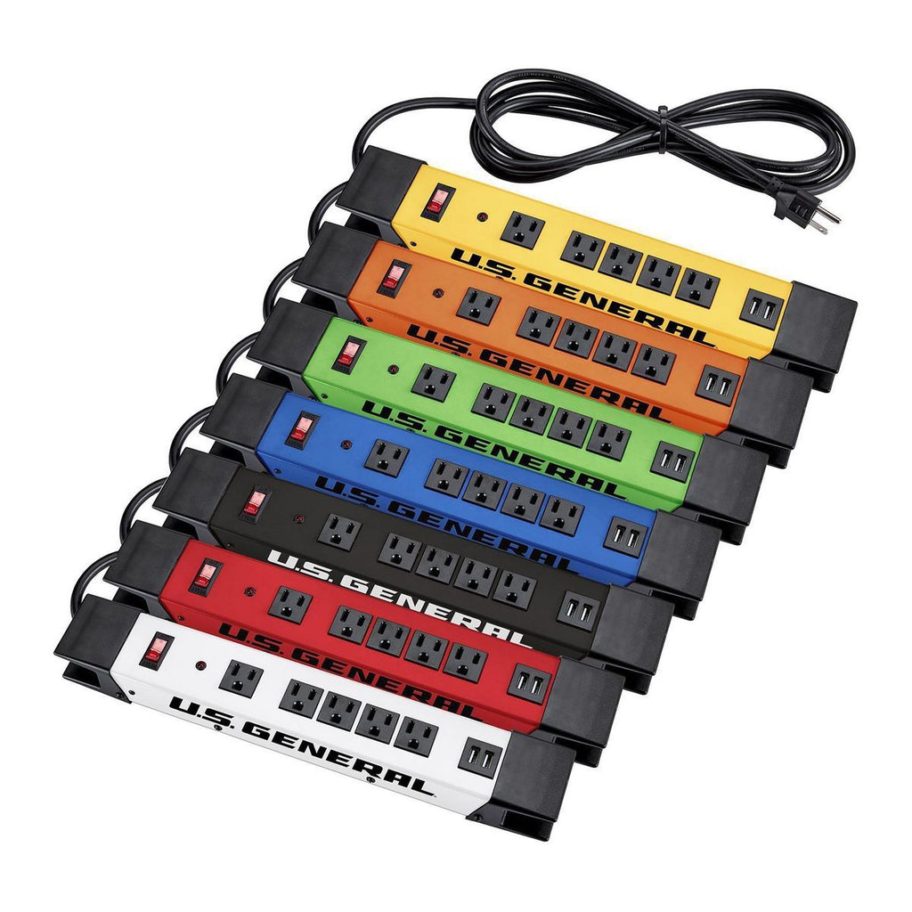 5-Outlet Magnetic Power Strip with 2 USB Ports D260053