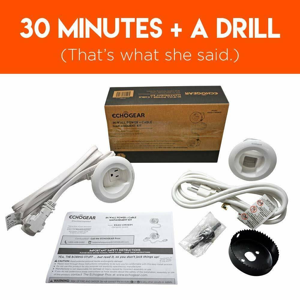 In Wall Power Kit with Low Voltage Cable Management H5172