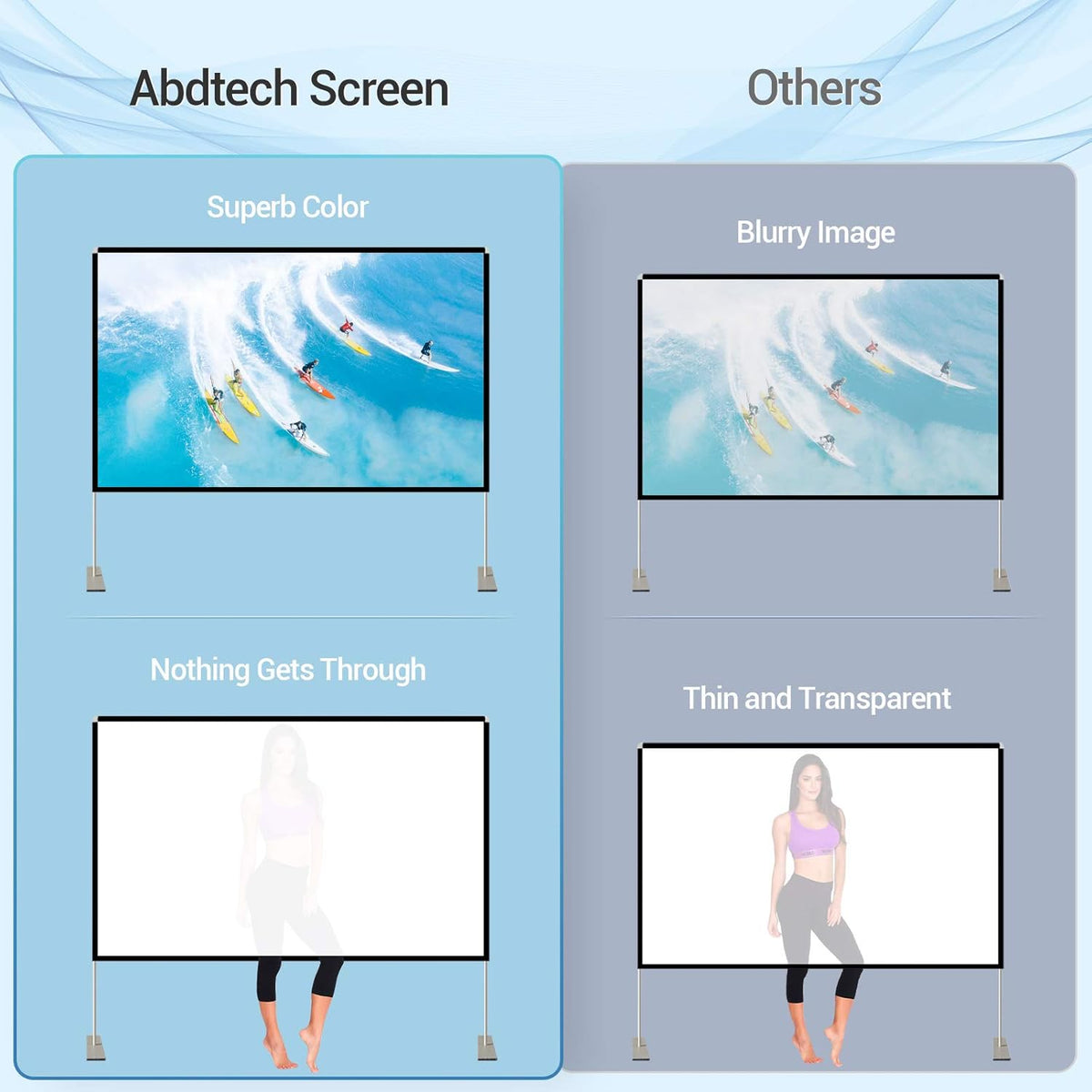 100 inch Portable Projector Screen with Stand and Carry Bag Y5006