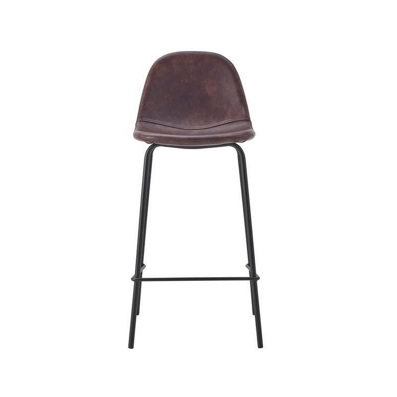 Brown Upholstered Counter Stool Set of 2 D2675