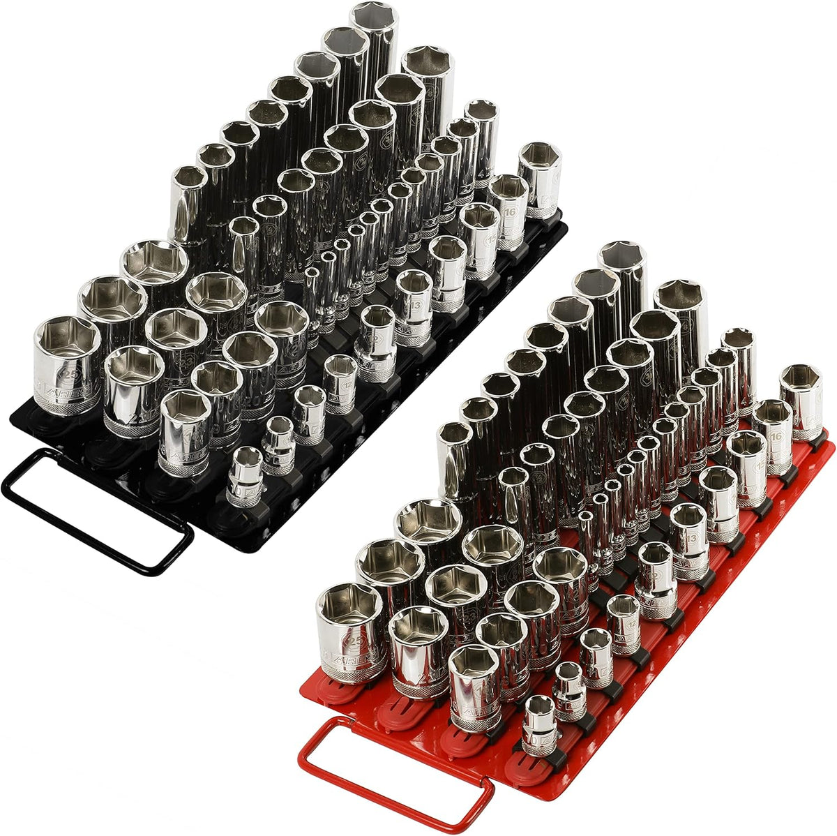 96-Piece Socket Organizer Tray Set with Red and Black Trays X24152