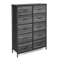 Wide 5 Drawer Storage Dresser with Wood Top R5295