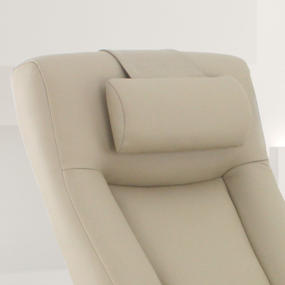 Recliner and Ottoman with Pillow in Cobblestone Top Grain Leather S343