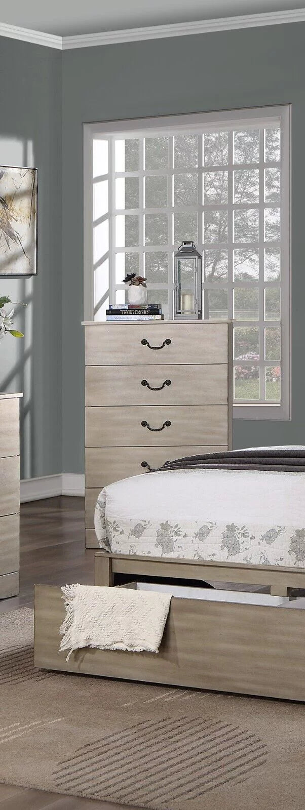 Cal King Size 6pc Bedroom Set with Dresser Mirror Nightstands Chest S968