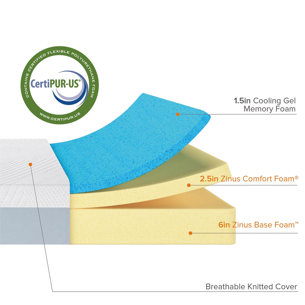 10" Gel Memory Foam Mattress, Queen S278600