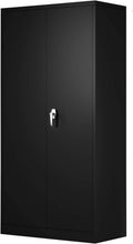 Black Steel Storage Cabinet with 4 Adjustable Shelves and Lockable Doors Z1048
