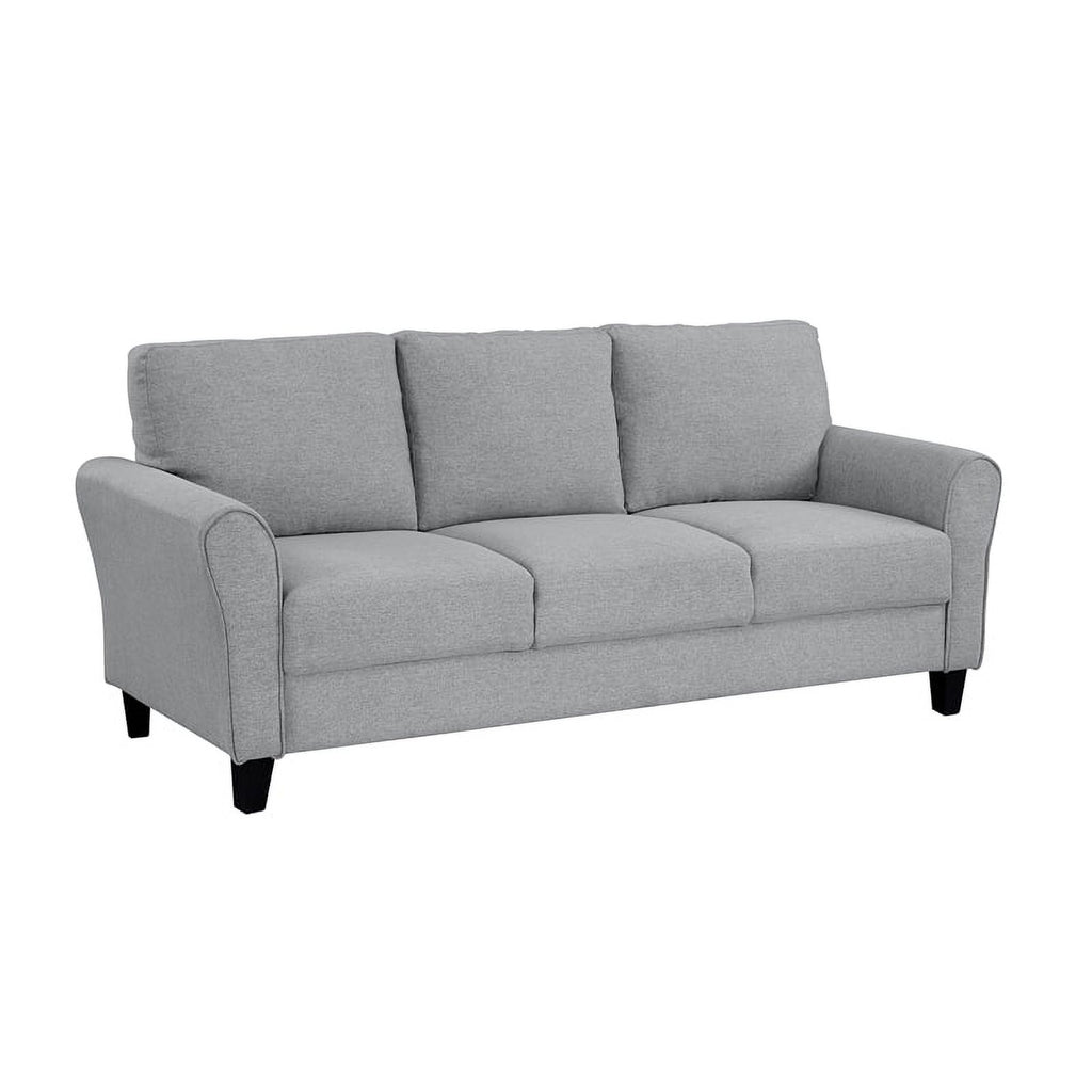 Textured Fabric 2-Piece Upholstered Sofa Set in Dark Gray Y429618