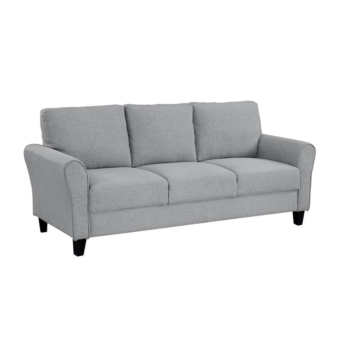 Textured Fabric 2-Piece Upholstered Sofa Set in Dark Gray Y429618