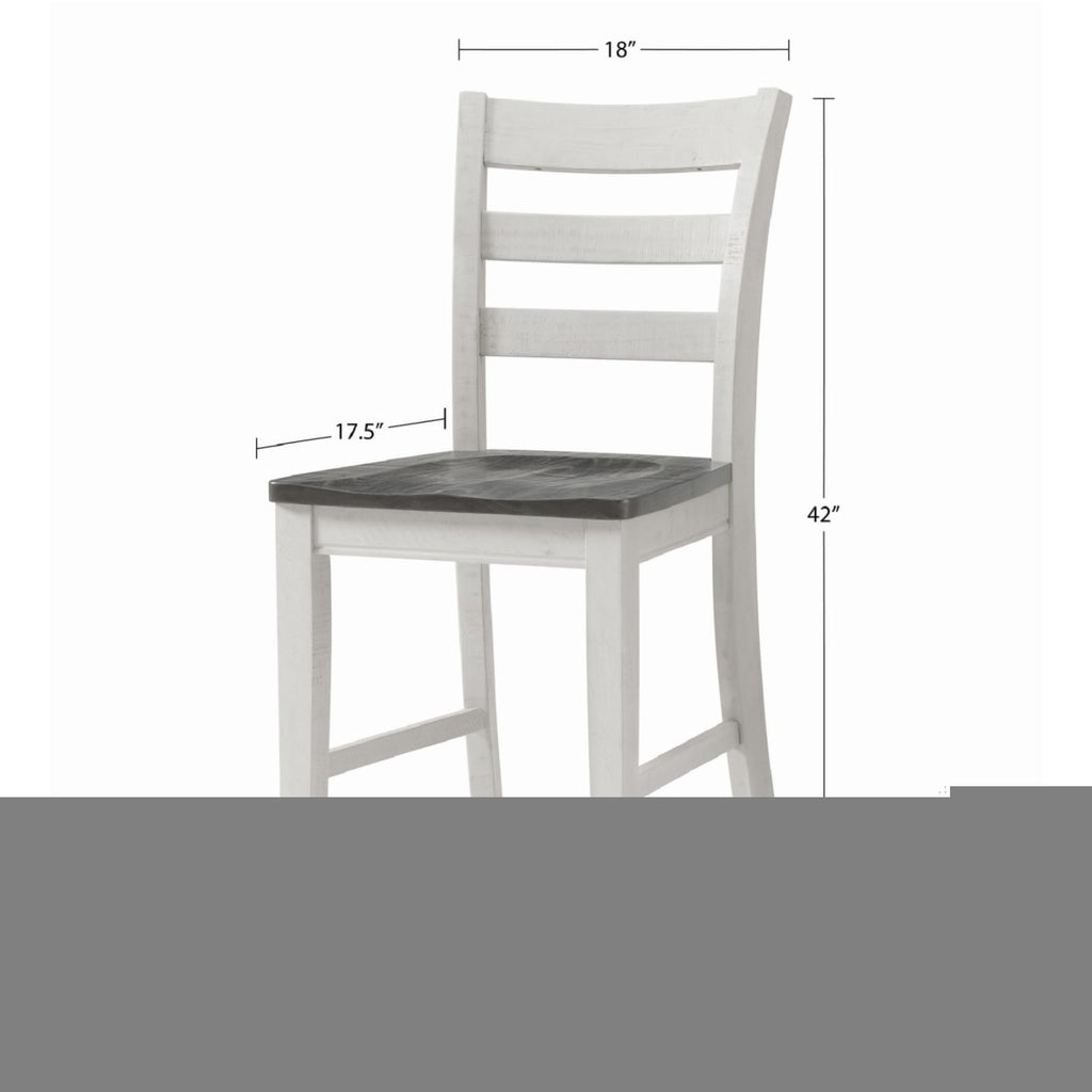White Solid Wood Counter Height Dining Chair Set of 2 X176766