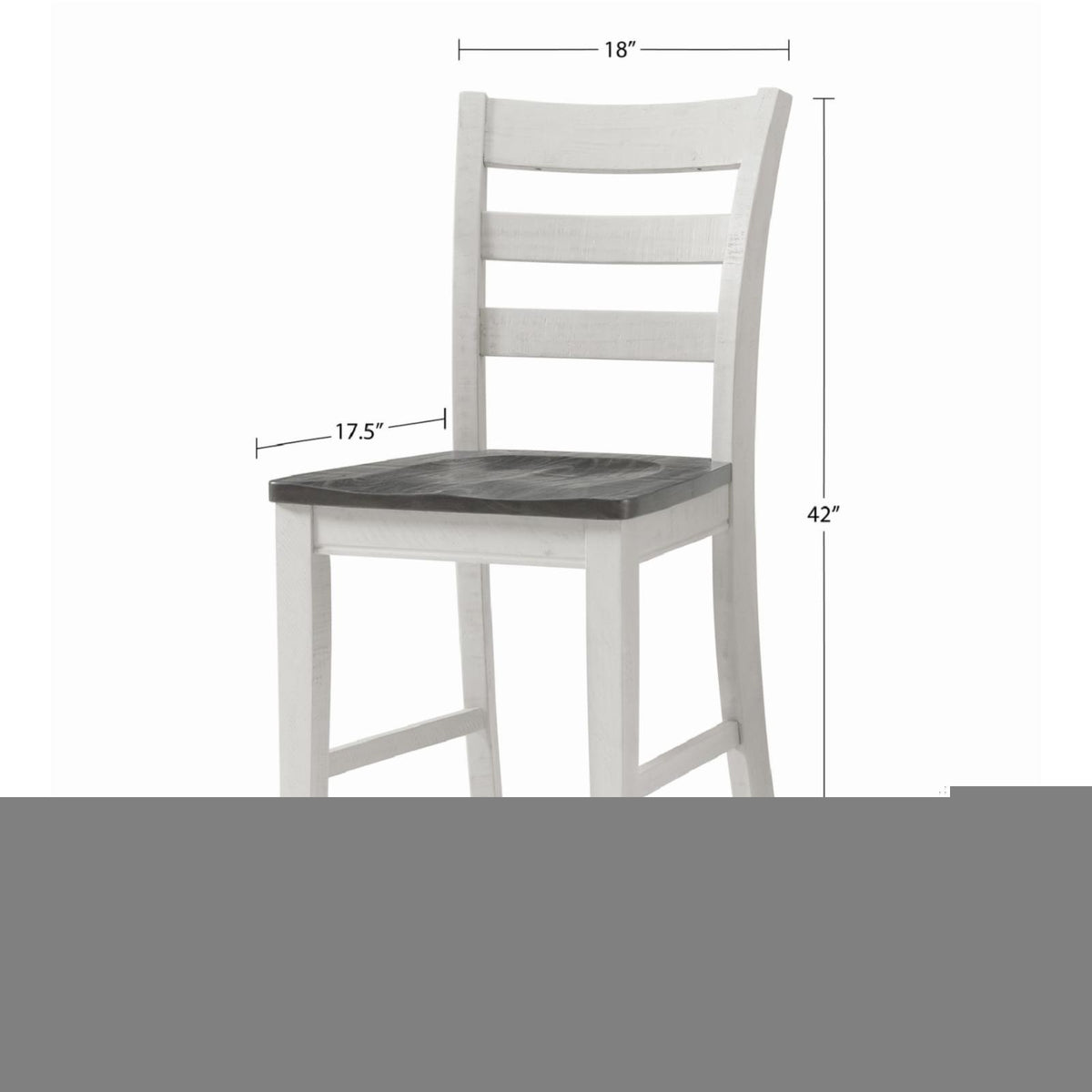 White Solid Wood Counter Height Dining Chair Set of 2 X176766