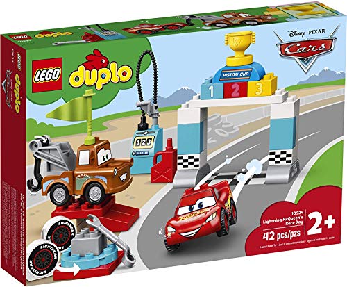LEGO DUPLO Cars Lightning McQueen's Race Day 10924 Toddler Toy with Lightning McQueen and Mater (42 Pieces) O397