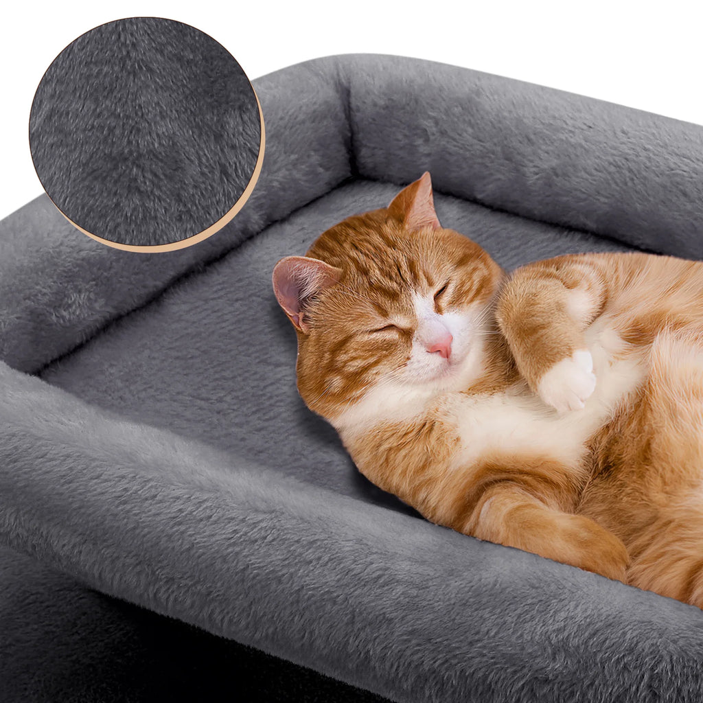 34-in Double Level Plush Cat Tree & Condo J26416