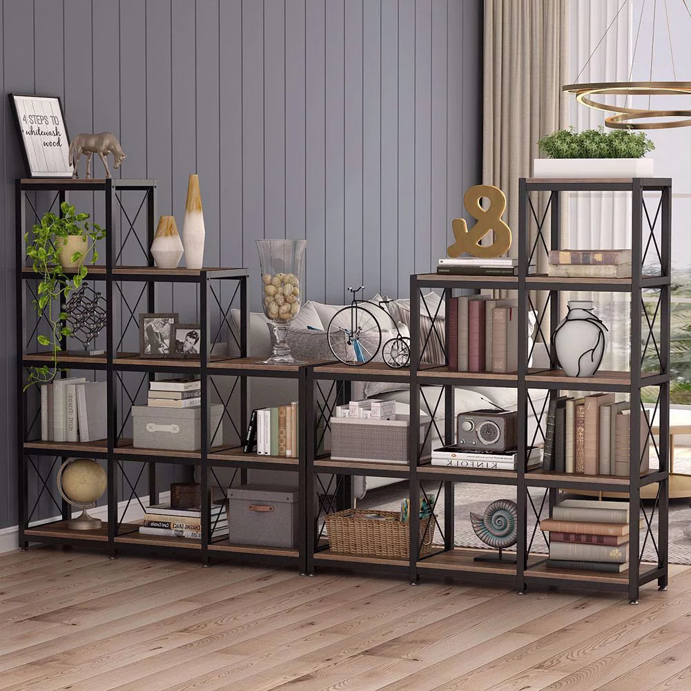 12 Shelves Industrial Ladder Corner Bookshelf B91093