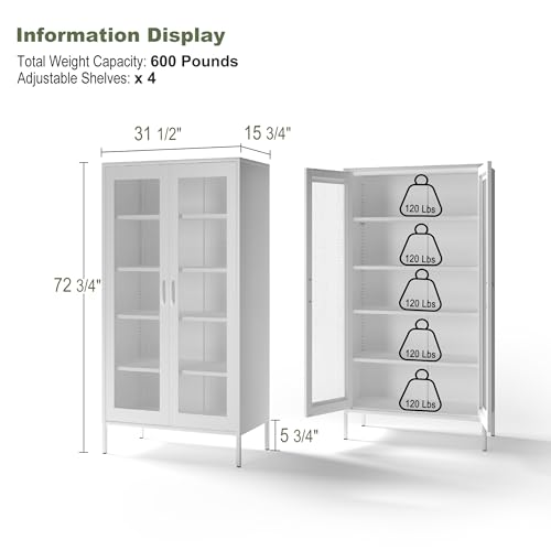 5 Tier Metal Storage Cabinet with 2 Barn Door U812