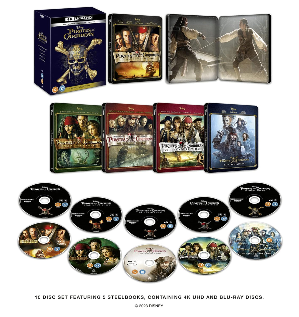 Pirates of The Caribbean 1-5 UHD Steelbook U6895