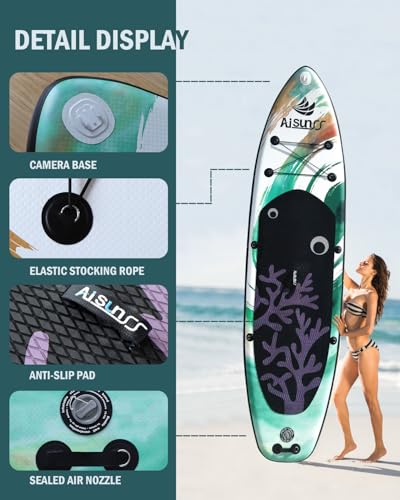 Inflatable Paddle Board with Carry Bag, Hand Pump, Waterproof Bag and Paddle M149705