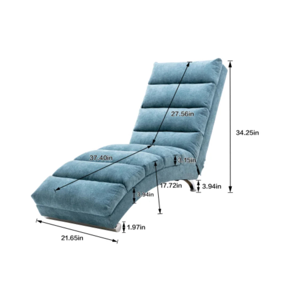 Blue Linen Chaise Lounge L49002
