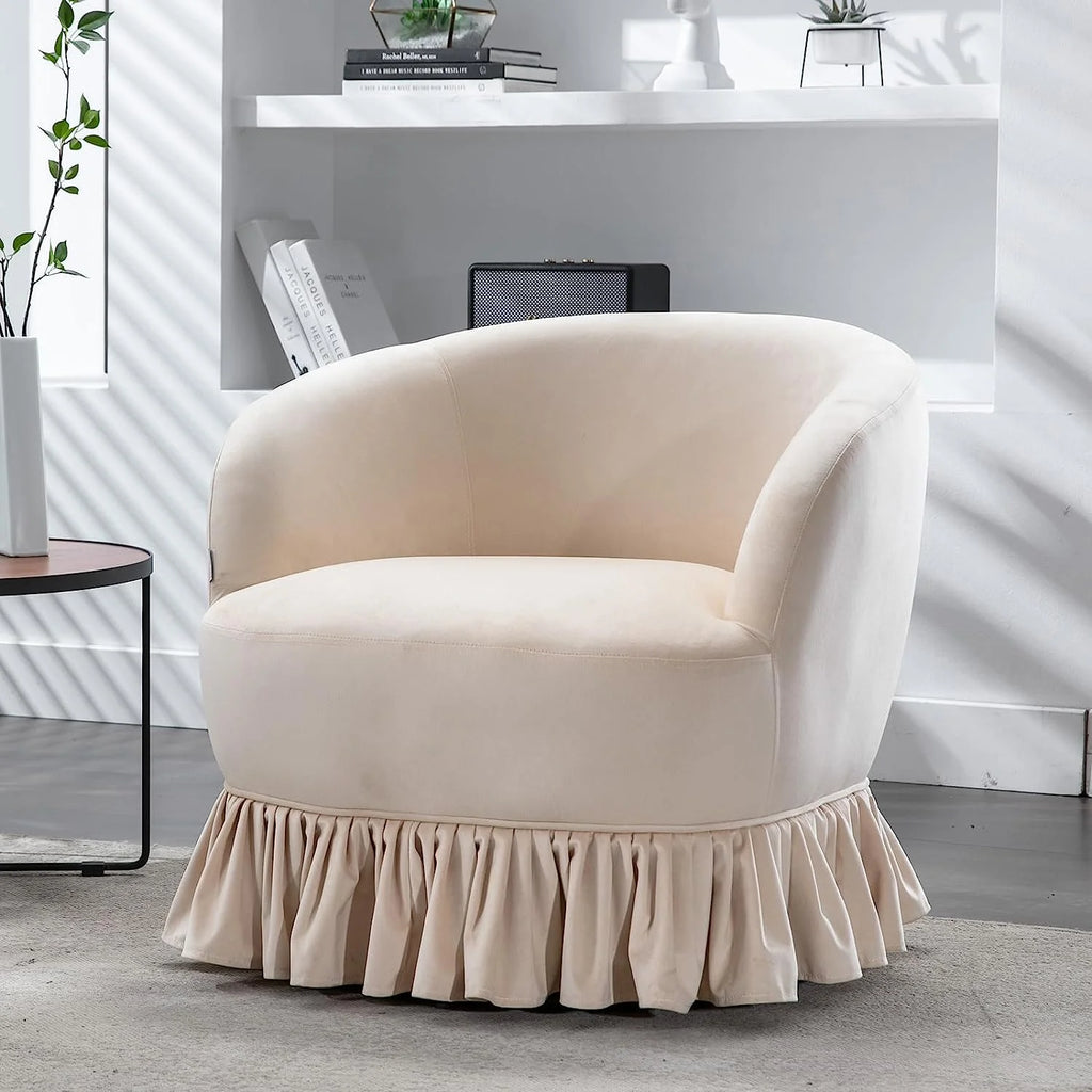 Red Velvet Swivel Barrel Chair V89425