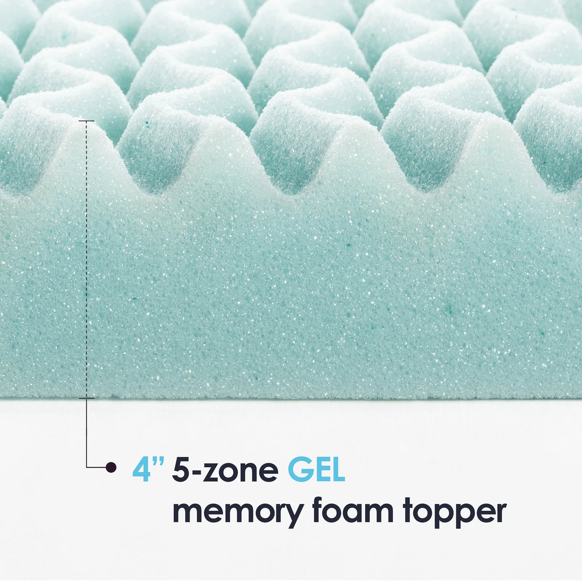 4" 5-Zone Cooling Gel Memory Foam Mattress Topper Y35491