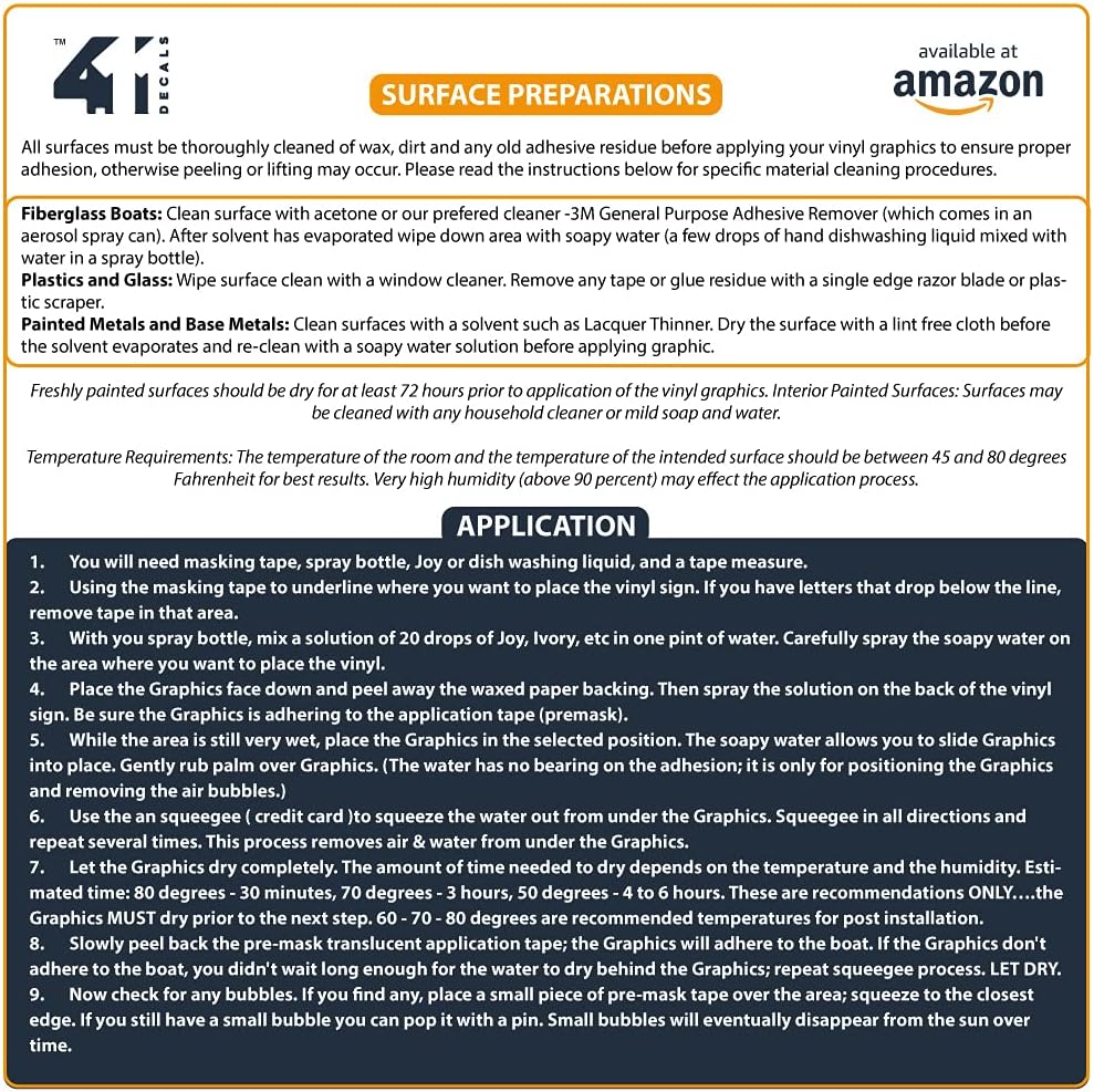 Aftermarket Replacement Outboard Decal Set Pack of 2 U3125