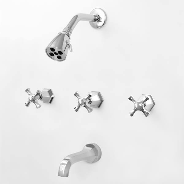 Three Valve Tub & Shower Set Polished Nickel R155