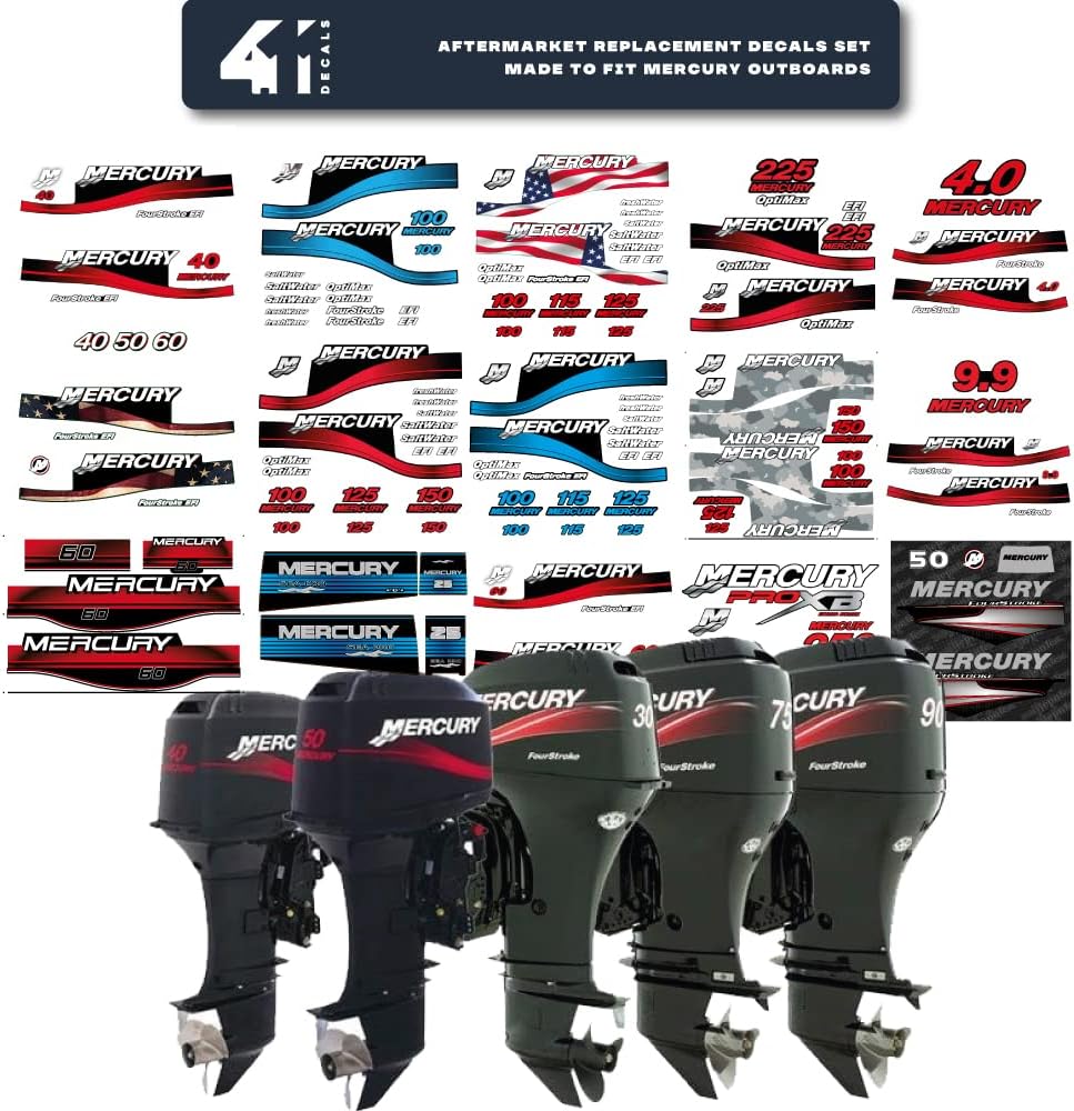 Aftermarket Replacement Outboard Decal Set Pack of 2 U3125